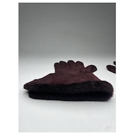 Loewe-LOEWE Gloves T.cm 24 Leather-Purple
