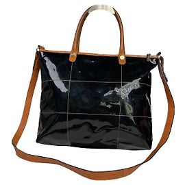 Salvatore Ferragamo Wanda schwarze Lackleder-Handtasche Schwarz