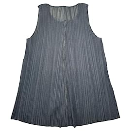 Pleats Please Anthrazit Polyester Top Anthrazitgrau