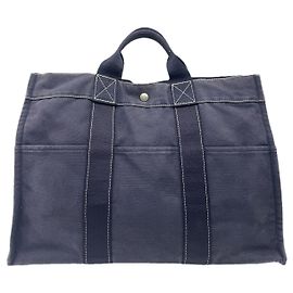 Borsa in cotone blu navy Hermès Blu navy