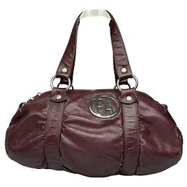 Bolsa de couro roxa Emporio Armani Roxo