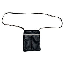Loewe Puzzle Fold schwarze Lederhandtasche Schwarz