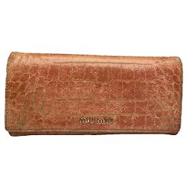 Miu Miu orange Leder Geldbörse Orange