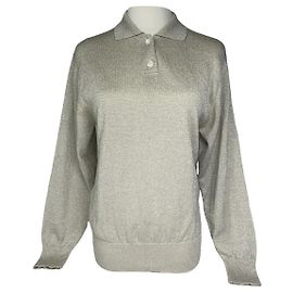 Christian Dior Dior Homme Pull en Coton Argent et Sweatshirt Argenté
