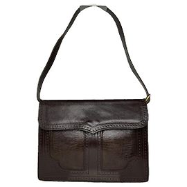 Bolsa de couro Joan Brown da Saint Laurent Marrom