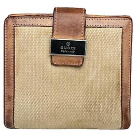 Gucci Zumi Beige Cotton Wallet Beige