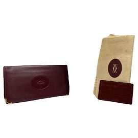 Bolso de cuero patentado burdeos de Cartier Burdeos