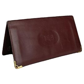 Bolso de cuero patentado burdeos de Cartier Burdeos
