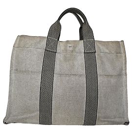 Sac à main en coton beige Hermès Beige