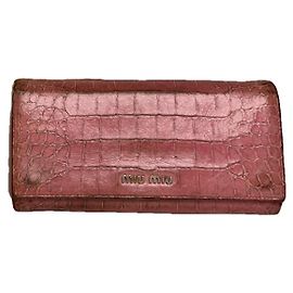 Miu Miu Pink Leather Wallet Pink