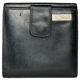 Fendi Black Leather Wallet Black