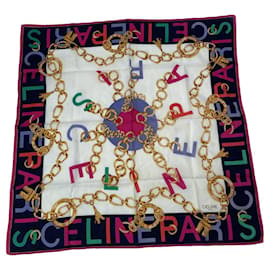 Céline Cachecol de seda multicolor Celine Multicor
