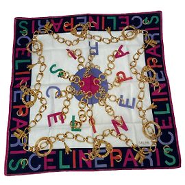 Céline Celine Multicolour Silk Scarf Multiple colors
