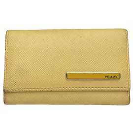 Bolsa de couro bege Prada Bege