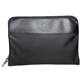 Céline Celine Trio Black Leather Clutch Bag Black