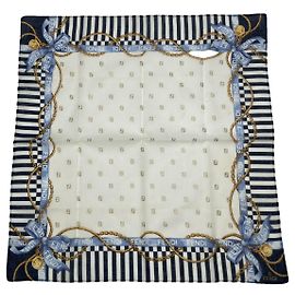 Fendi White Silk Scarf White