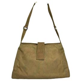 Bolso de mano de algodón verde Etro Verde