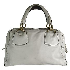 Sac à main en cuir blanc Miu Miu Blanc