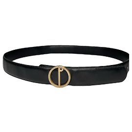 Alfred Dunhill DUNHILL schwarze Leder-Gürtel Schwarz