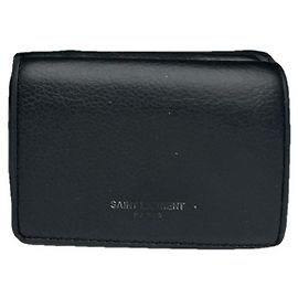 Saint Laurent Black Leather Wallet Black