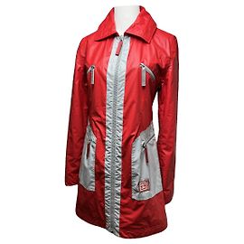 Chanel Red Polyester Trench Coat Red