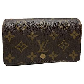 Portafoglio in pelle marrone Louis Vuitton Flore Marrone