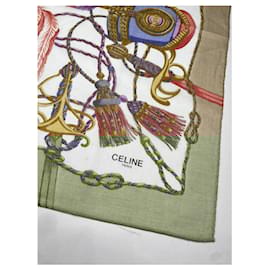 Céline-CELINE Silk handkerchief T.  Silk-Brown