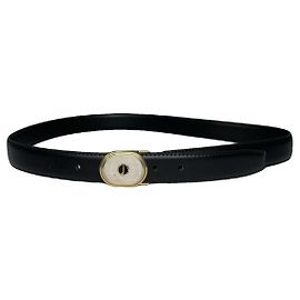 Alfred Dunhill Black Leather Belt Black