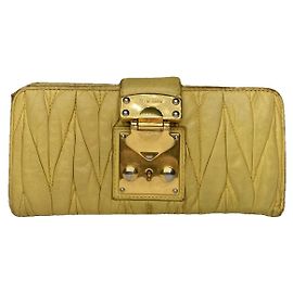 Miu Miu Yellow Leather Wallet Yellow