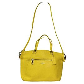 Bolsa de couro amarelo Sufflette Signature da Coach Amarelo