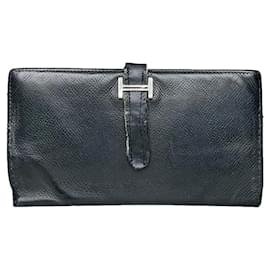 Cartera de cuero negro Hermès Constance Negro