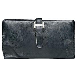 Hermès Constance Black Leather Wallet Black
