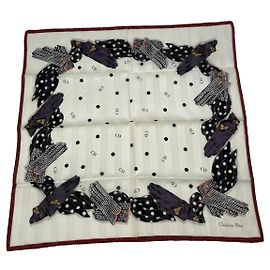 Dior White Silk Scarf White