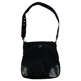 Prada Re-Edition 2000 Double Zip schwarze Polyester-Handtasche Schwarz