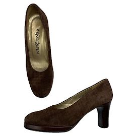 Yves Saint Laurent Brown Leather Heel Brown