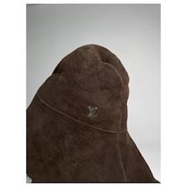 Louis Vuitton-LOUIS VUITTON Hats T.International M Leather-Brown