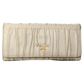 Prada Beige Leather Wallet Beige