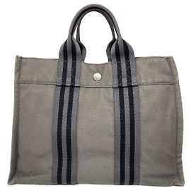 Sac à main en coton gris Hermès Gris