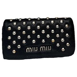 Miu Miu schwarze Lederhandtasche Schwarz
