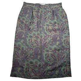 Saia de seda roxa Yves Saint Laurent Roxo