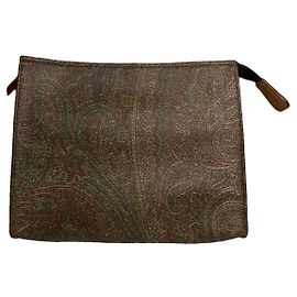 Pochette en cuir marron Etro Marron