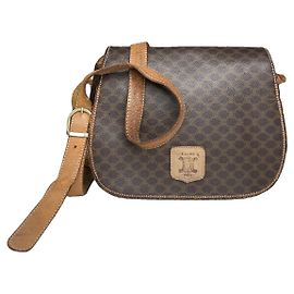 Céline Bolsa de mão de couro marrom Celine Triomphe Marrom