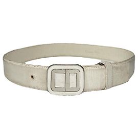 Cinturón de cuero blanco Dior Saddle Blanco