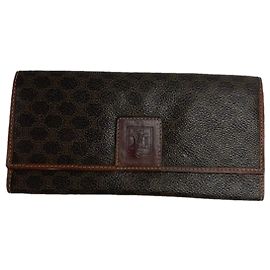 Céline Celine Triomphe Brown Leather Wallet Brown