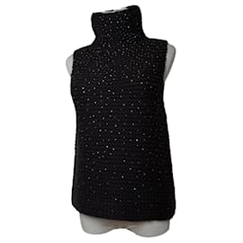 Fendi schwarze Wollstrickware Schwarz