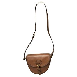 Autre Marque Bolsa de couro marrom não assinada Marrom