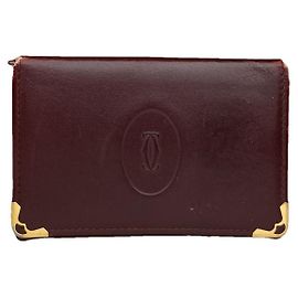 Bolso de cuero burdeos Cartier Burdeos