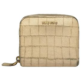 Cartera de cuero beige Miu Miu Beige