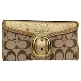 Coach Gold Leather Wallet Golden