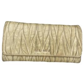 Cartera de cuero blanco Miu Miu Blanco